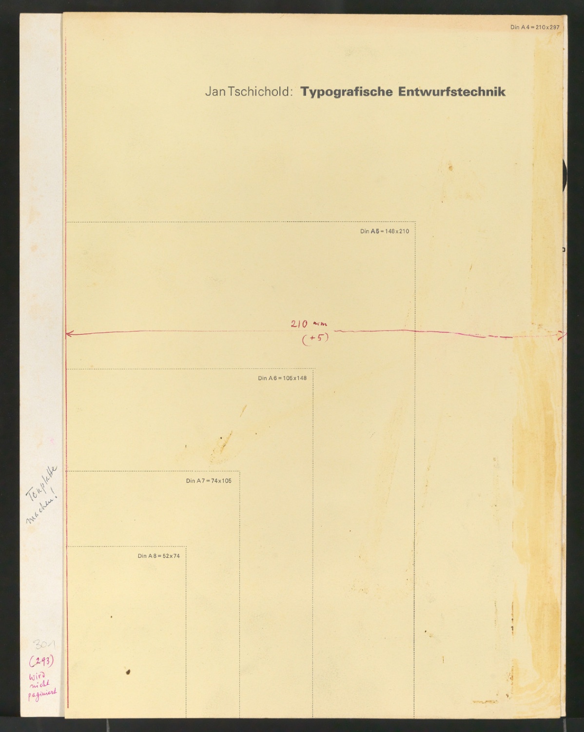 Entwurfsskizzen und Korrekturfahnen von Broschur für Typografische Entwurfstechnik — Blatt 8