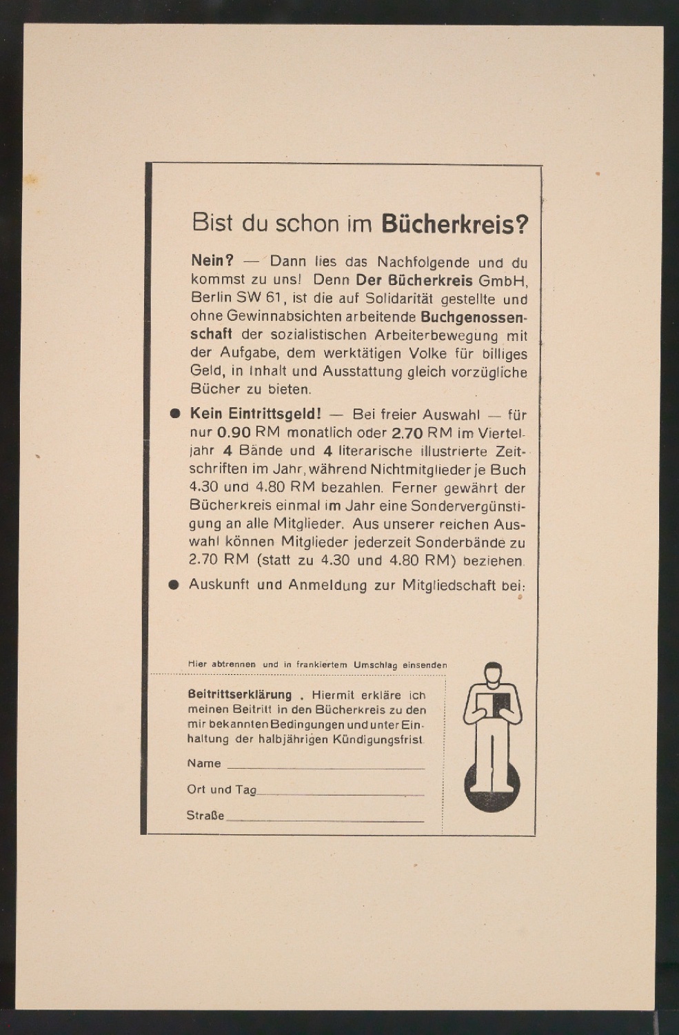 Probedrucke von Werbeanzeige Bist du schon im Bücherkreis? — Blatt 1