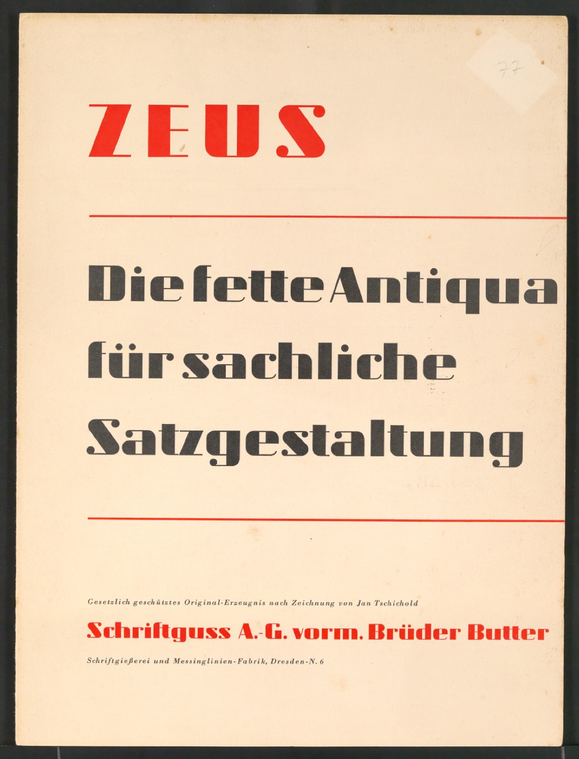 Schriftproben der Zeus — Blatt 8