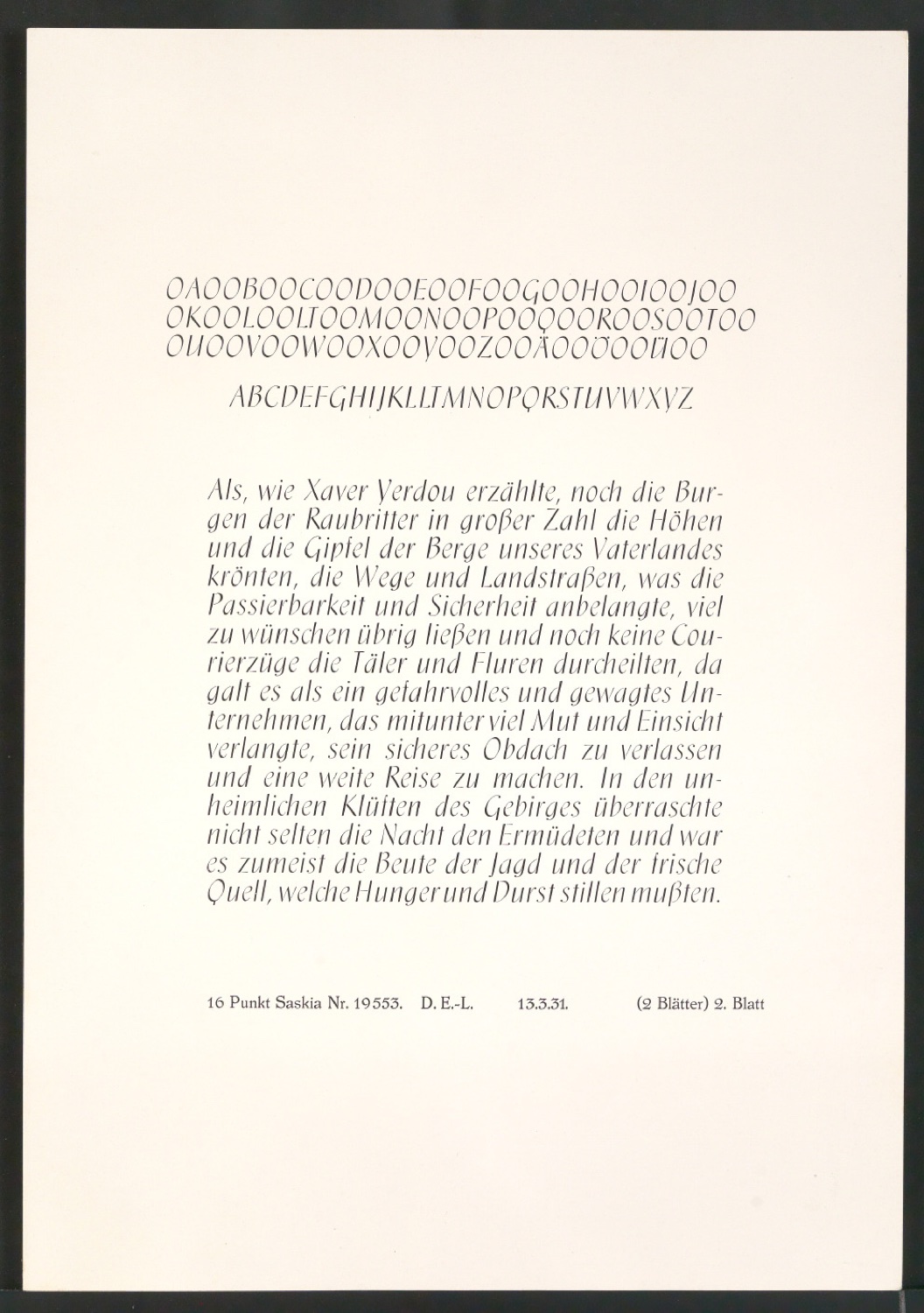 Schriftproben der Saskia — Blatt 3