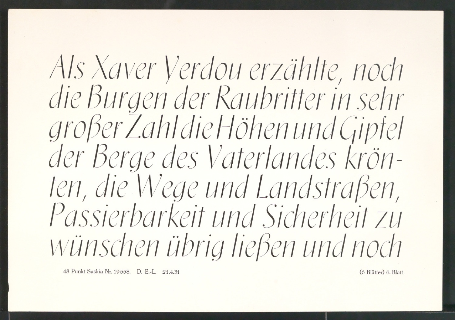 Schriftproben der Saskia — Blatt 13