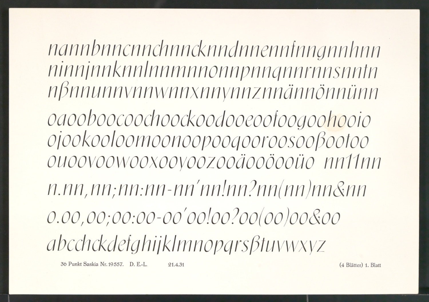 Schriftproben der Saskia — Blatt 15