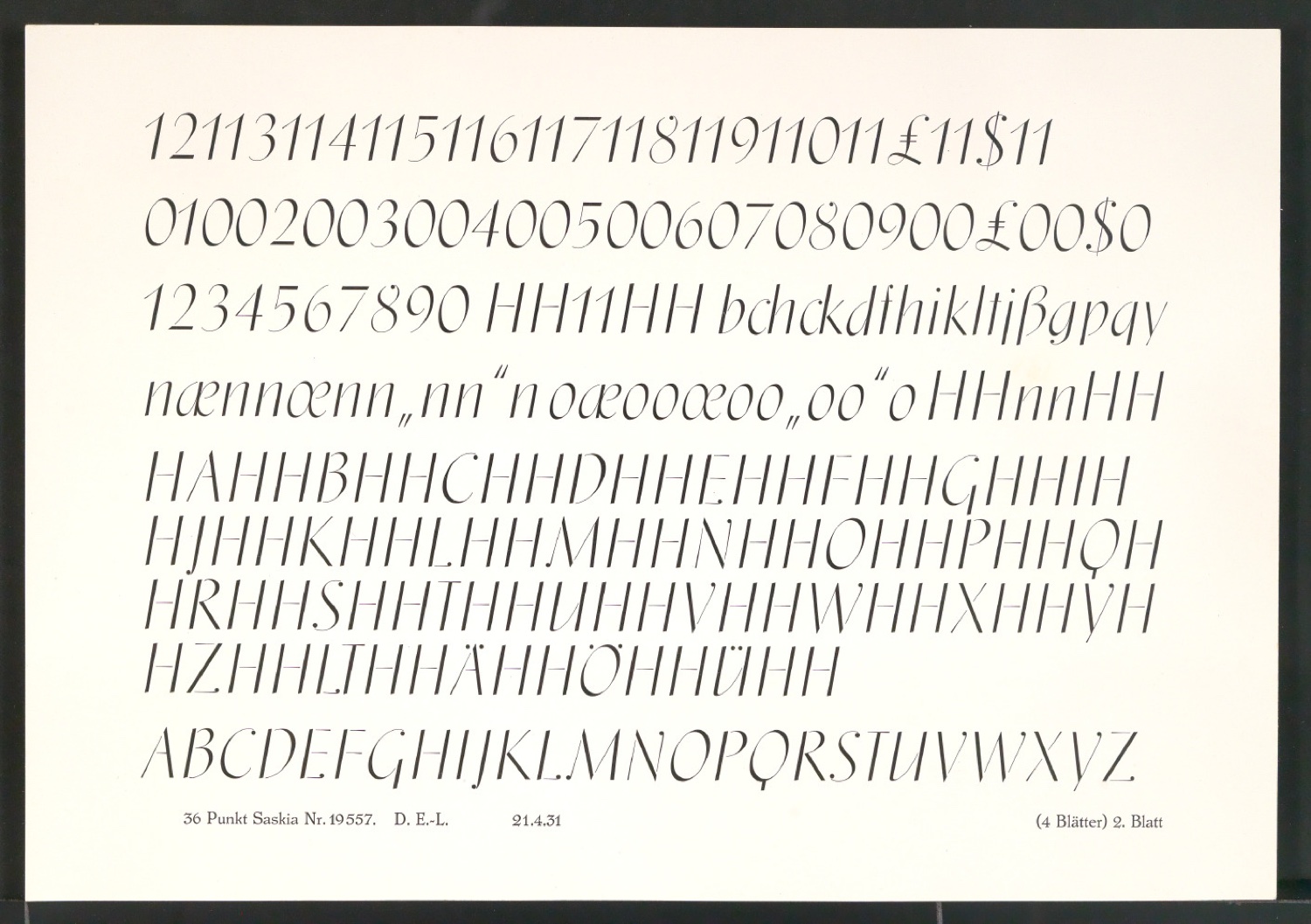 Schriftproben der Saskia — Blatt 17