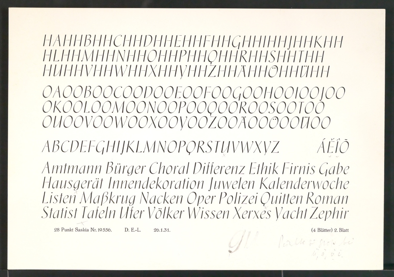 Schriftproben der Saskia — Blatt 23