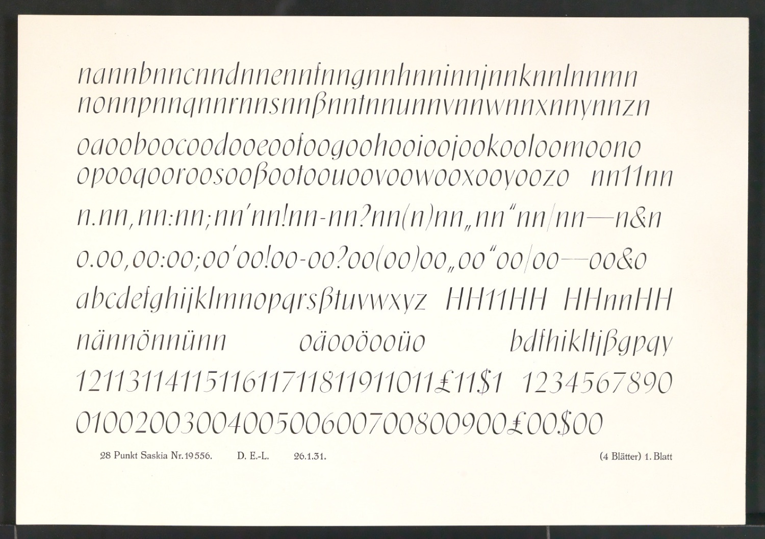 Schriftproben der Saskia — Blatt 25