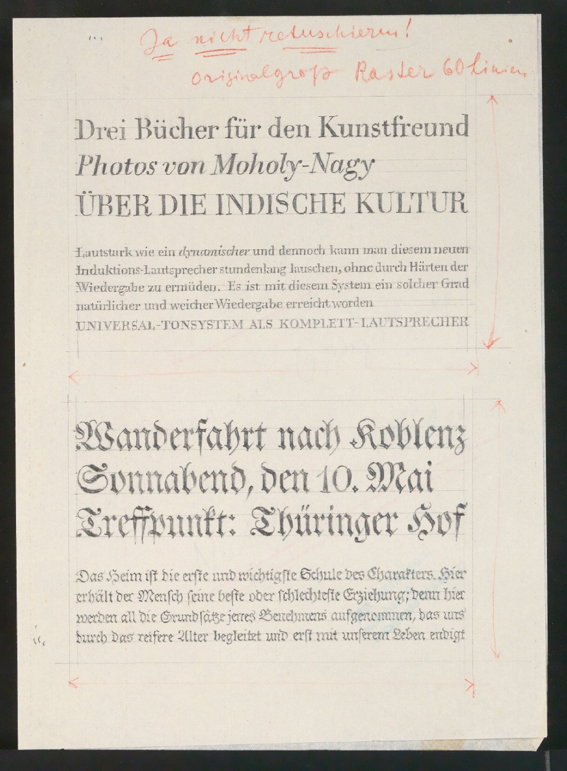 Entwurfsskizzen für Typografische Entwurfstechnik — Blatt 7