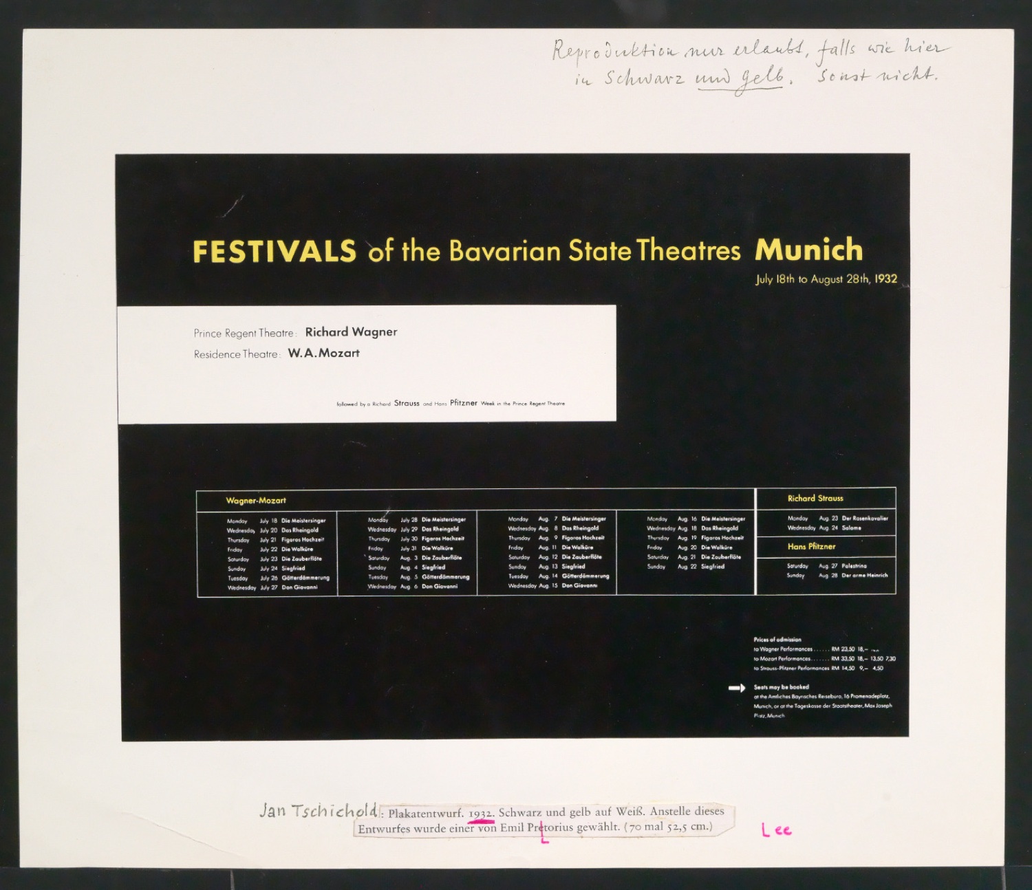 Verkleinerte Reproduktionen des Plakates Festivals of the Bavarian State Theatres Munich als Illustration — Blatt 3