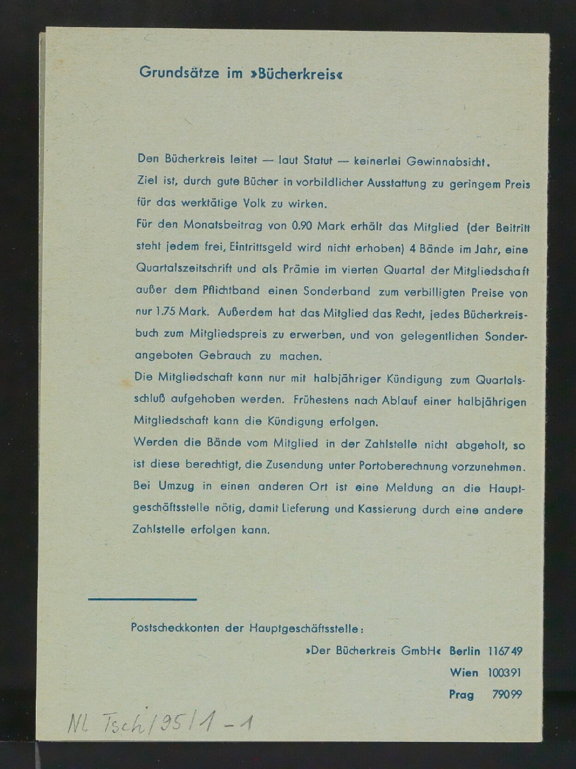 Mitgliedskarte für Der Bücherkreis GmbH — Blatt 3