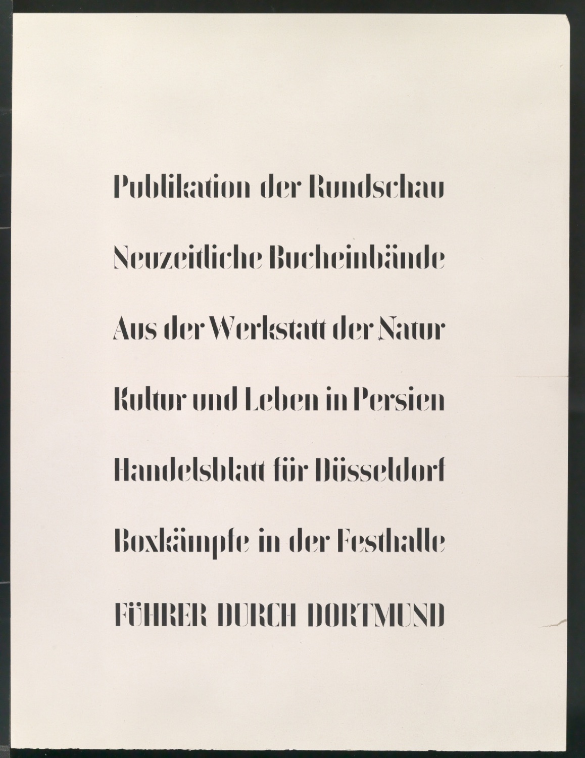 Probedrucke von Schriftproben für Schablonenschrift für die Stempel AG — Blatt 9