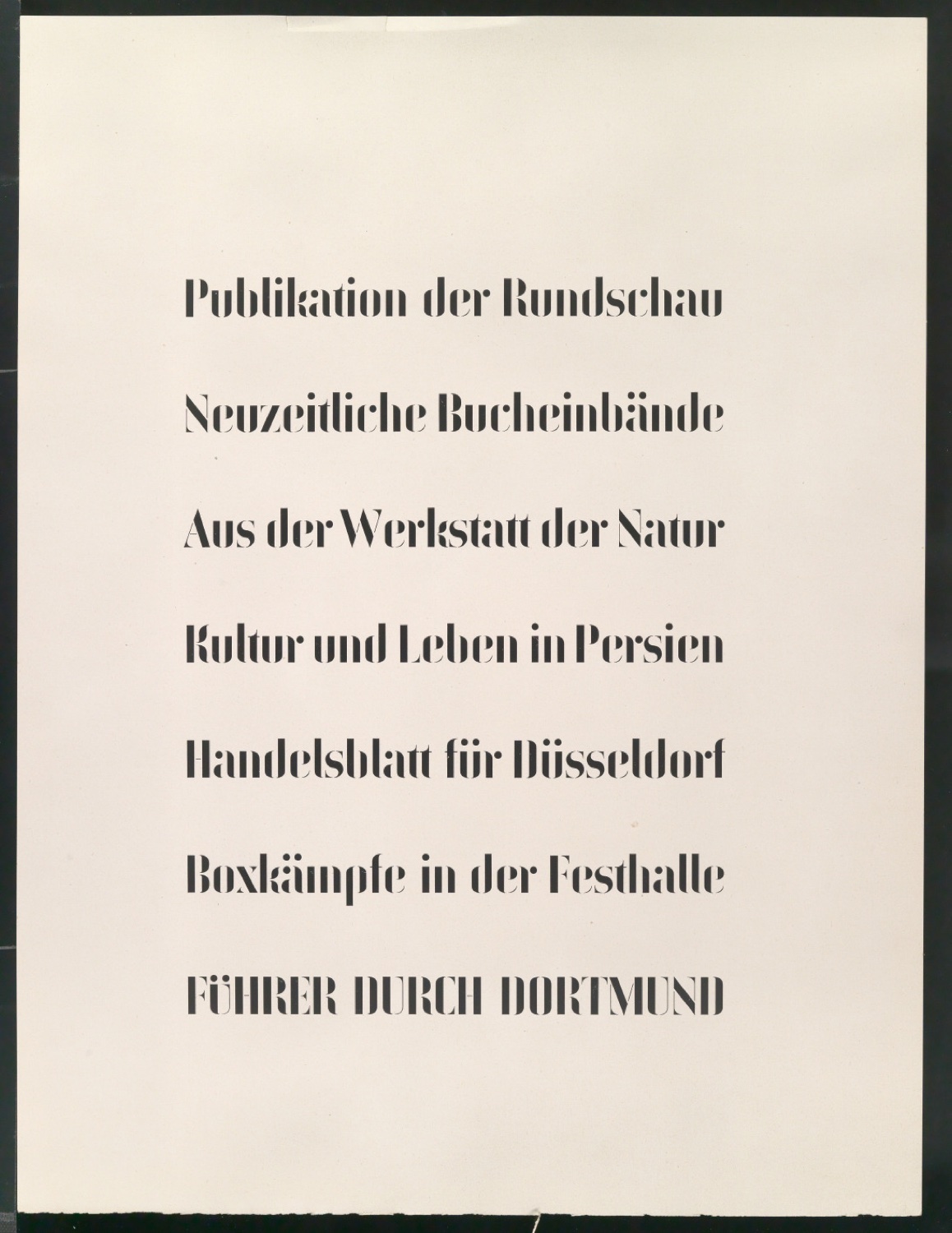 Probedrucke von Schriftproben für Schablonenschrift für die Stempel AG — Blatt 13