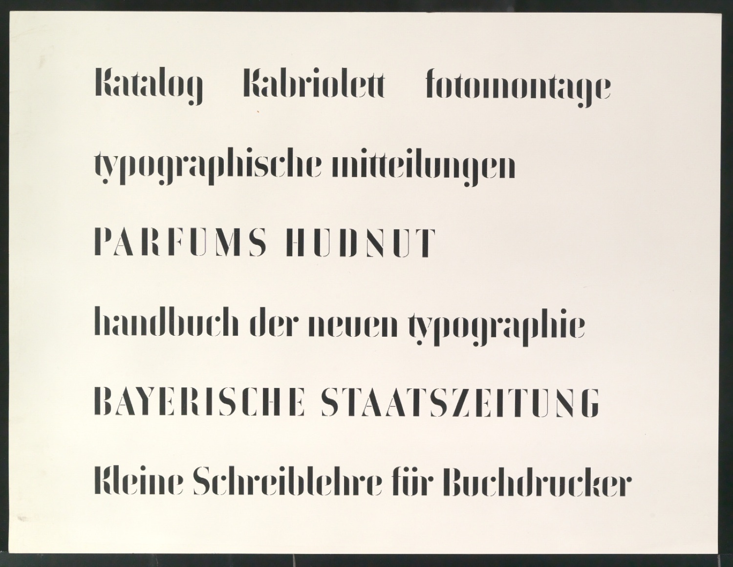 Probedrucke von Schriftproben für Schablonenschrift für die Stempel AG — Blatt 23