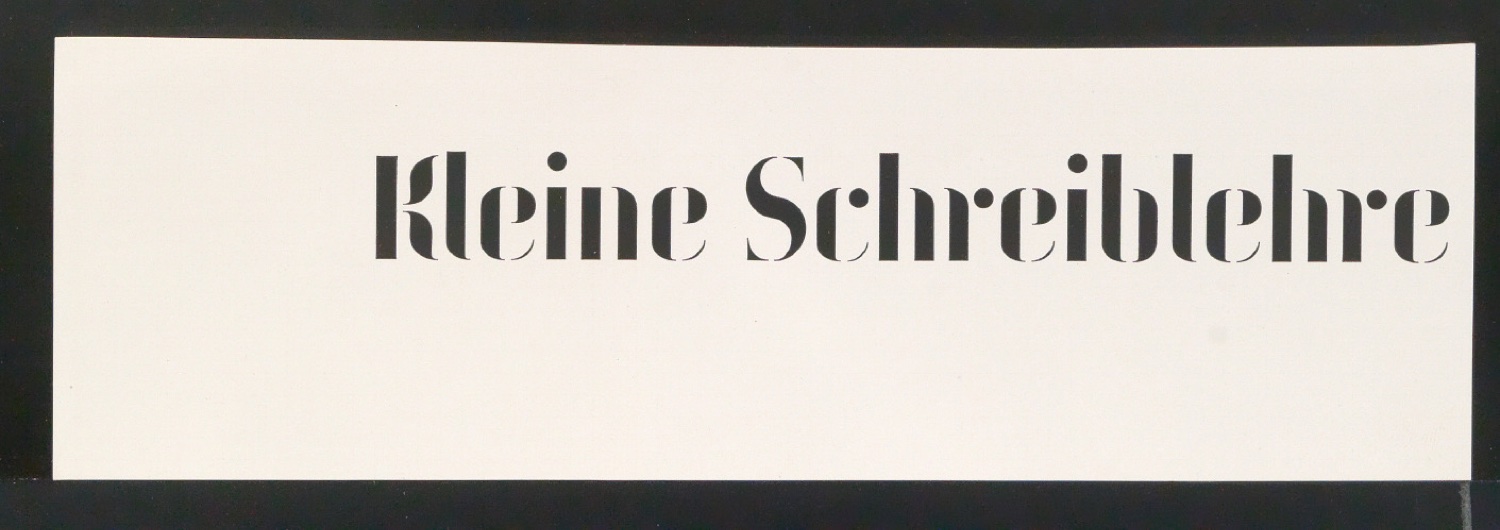 Probedrucke von Schriftproben für Schablonenschrift für die Stempel AG — Blatt 63
