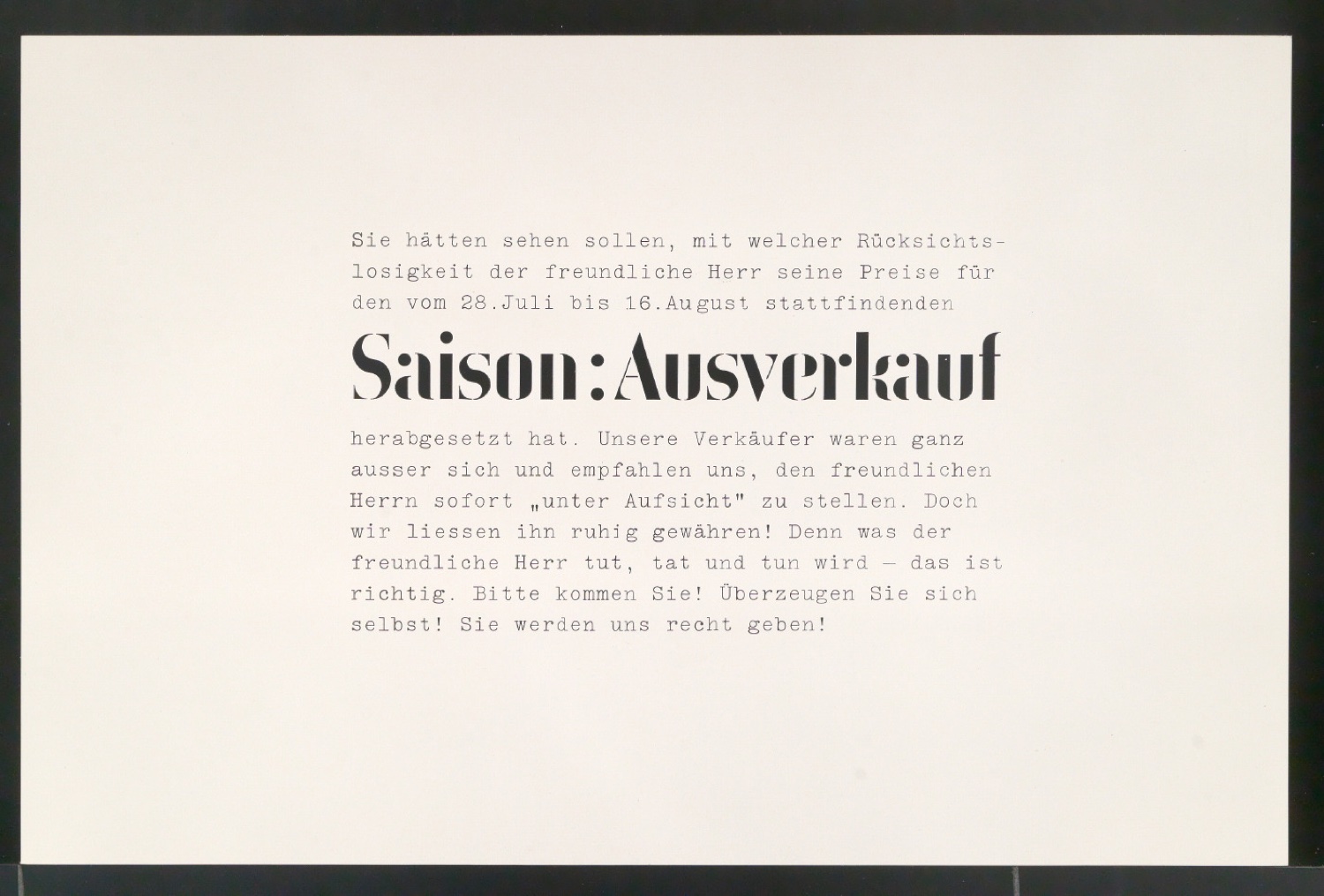 Probedrucke von Schriftproben für Schablonenschrift für die Stempel AG — Blatt 79