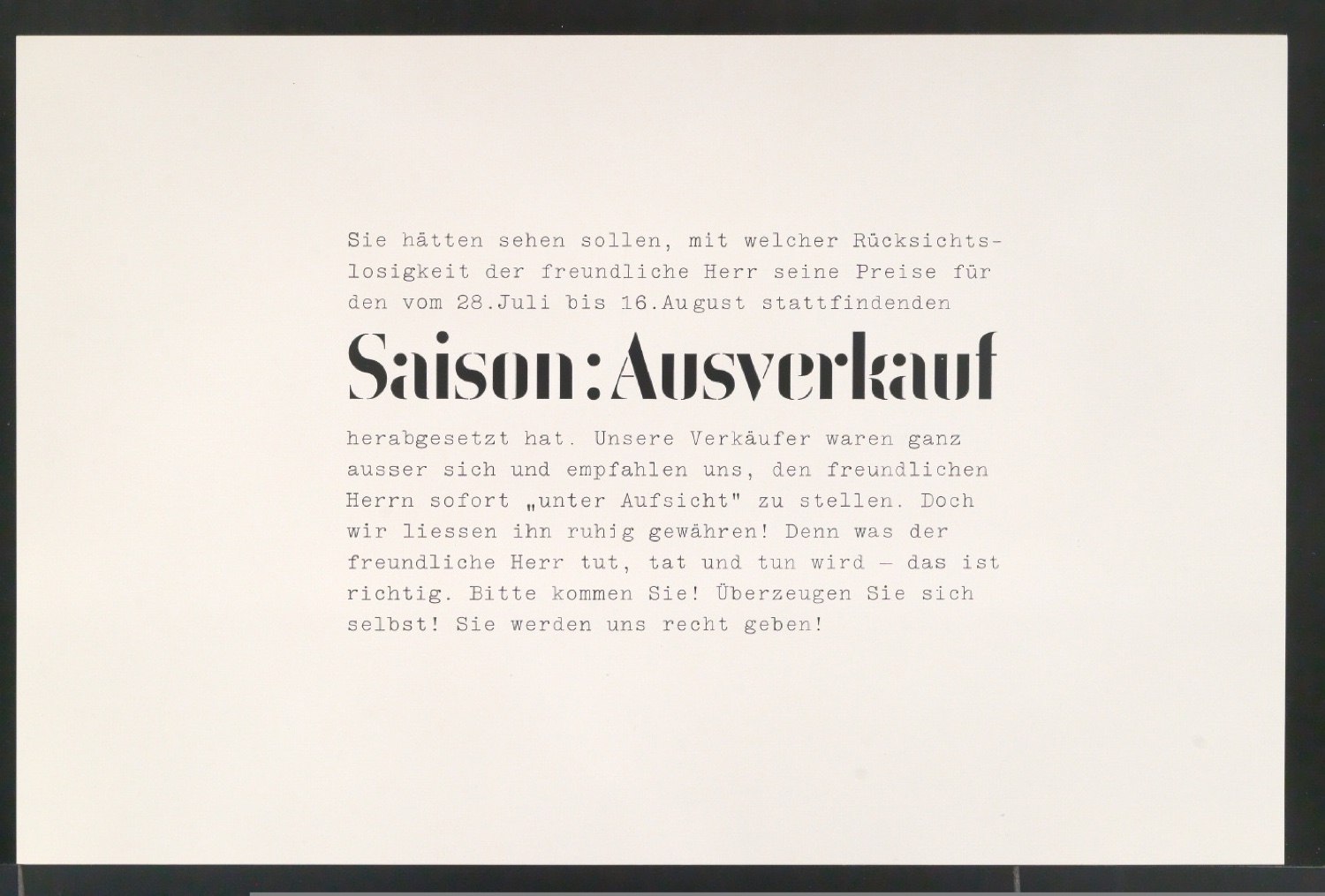 Probedrucke von Schriftproben für Schablonenschrift für die Stempel AG — Blatt 81