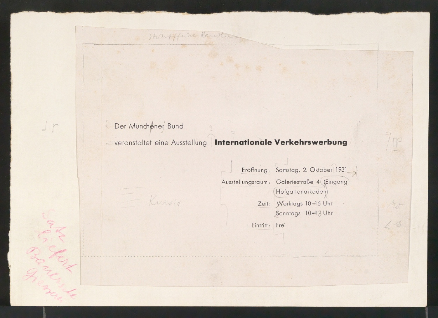 Layoutentwurf für Illustration einer unbekannten Publikation — Blatt 1