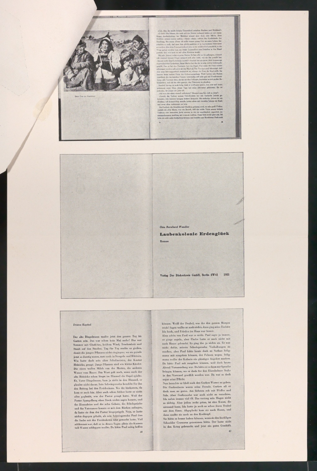 Probedruck mit Abbildungen von Tschicholds Arbeiten für den Bücherkreis — Blatt 3