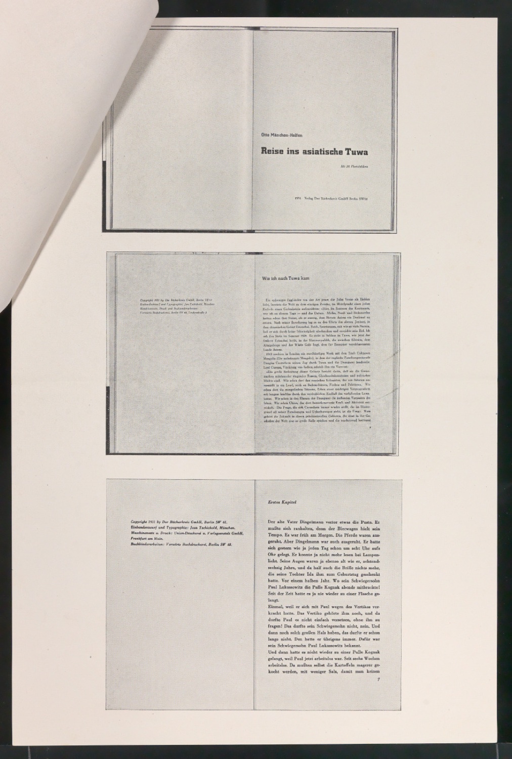 Probedruck mit Abbildungen von Tschicholds Arbeiten für den Bücherkreis — Blatt 5