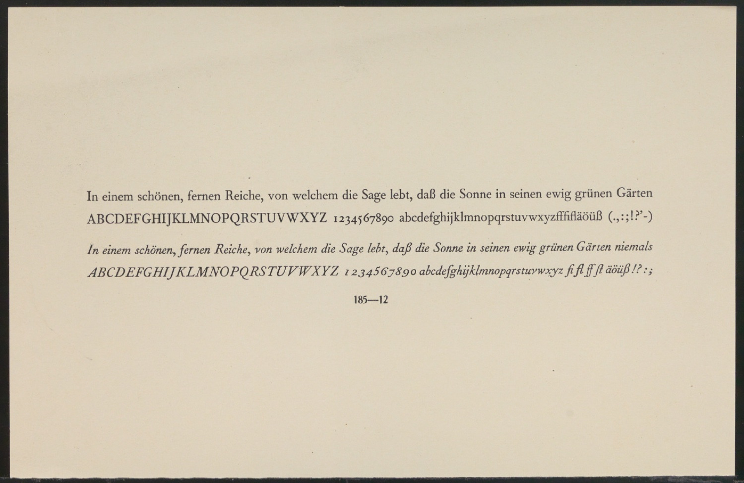 Probedruck einer Antiqua für Schriftschreiben für Setzer — Blatt 1