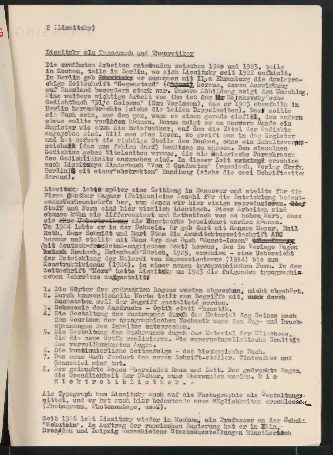 Der Konstruktivist El Lissitzky — Blatt 2