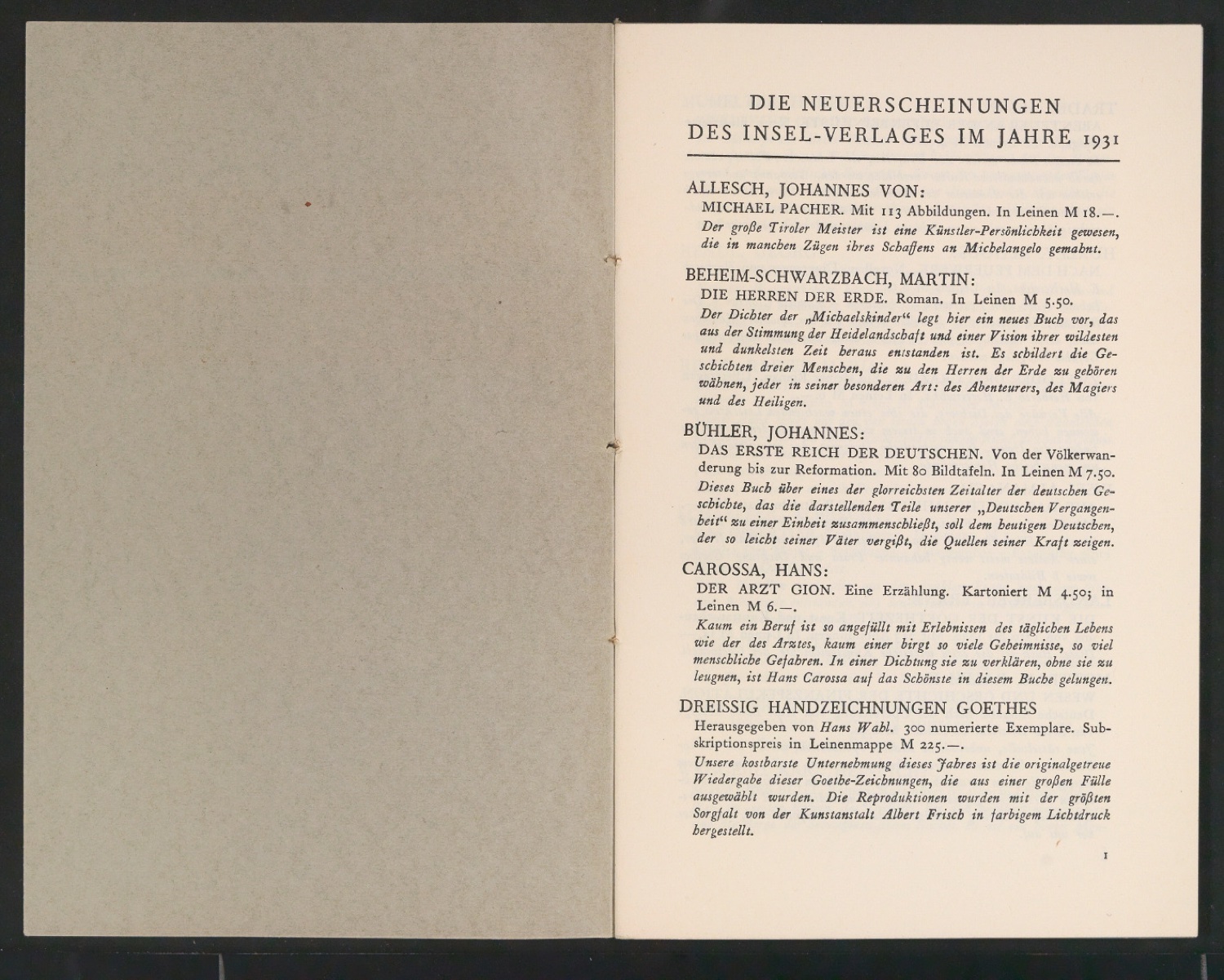 Bücher des Insel-Verlags — Blatt 2