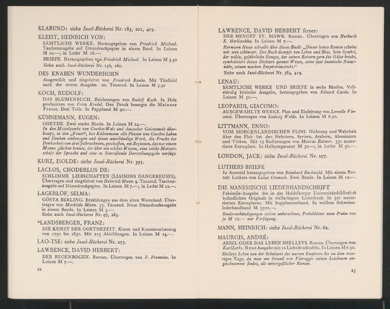 Bücher des Insel-Verlags — Blatt 13