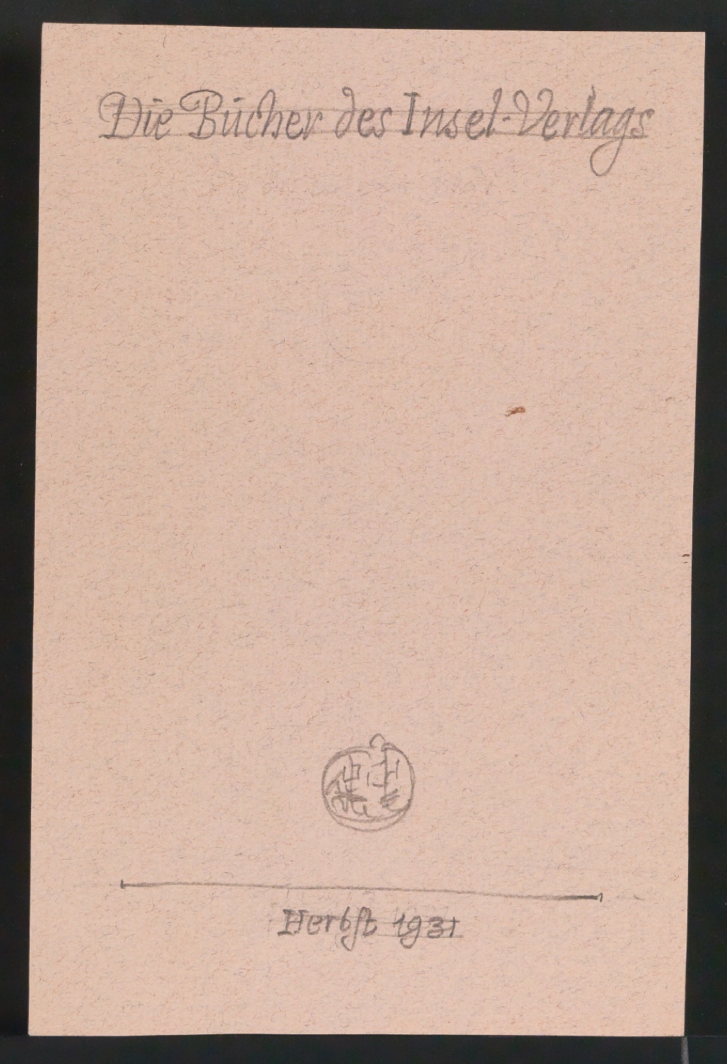 Drei Entwürfe für den Umschlag von Die Bücher des Insel-Verlages 1931 — Blatt 1