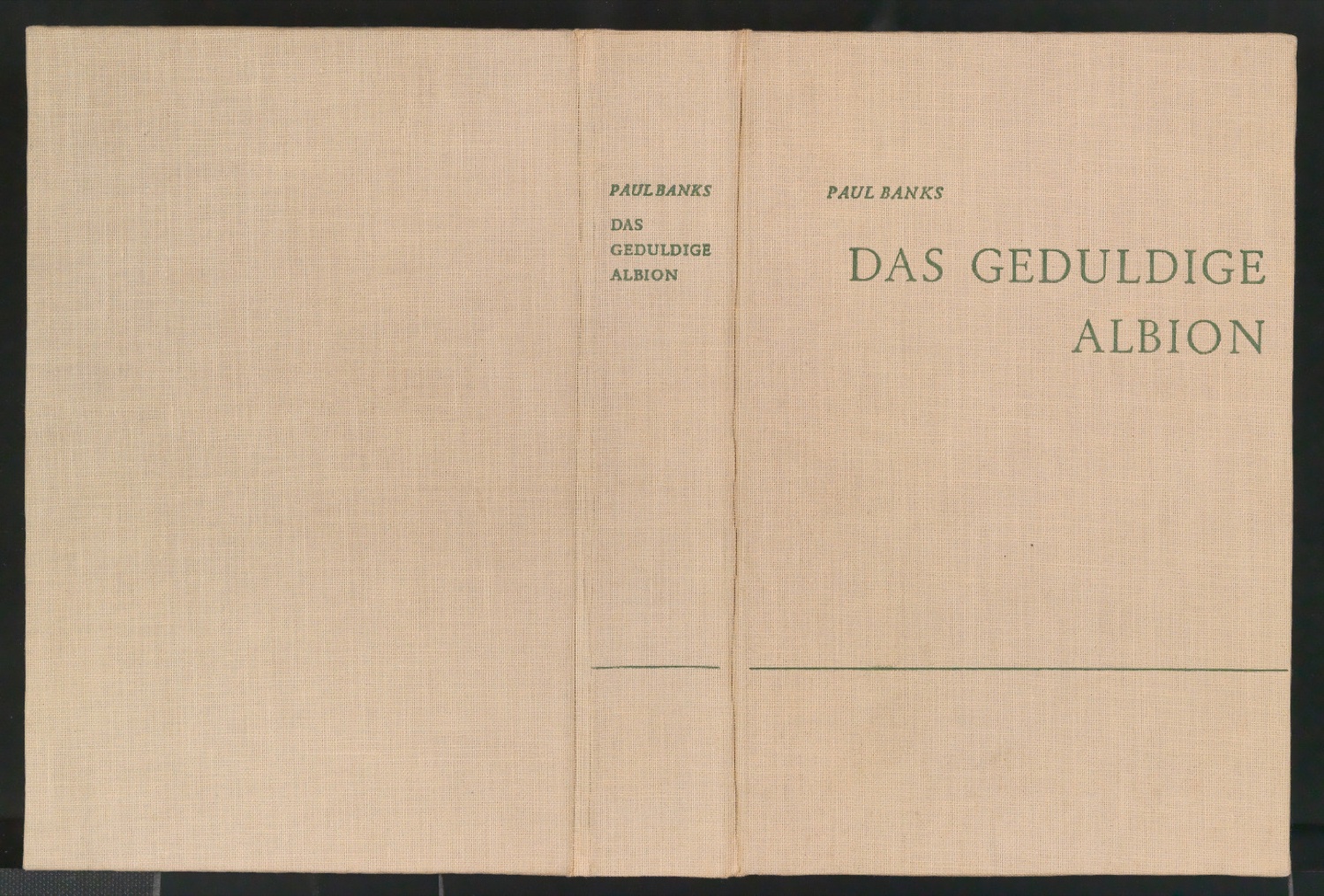 Einbanddecke für Das geduldige Albion — Blatt 1