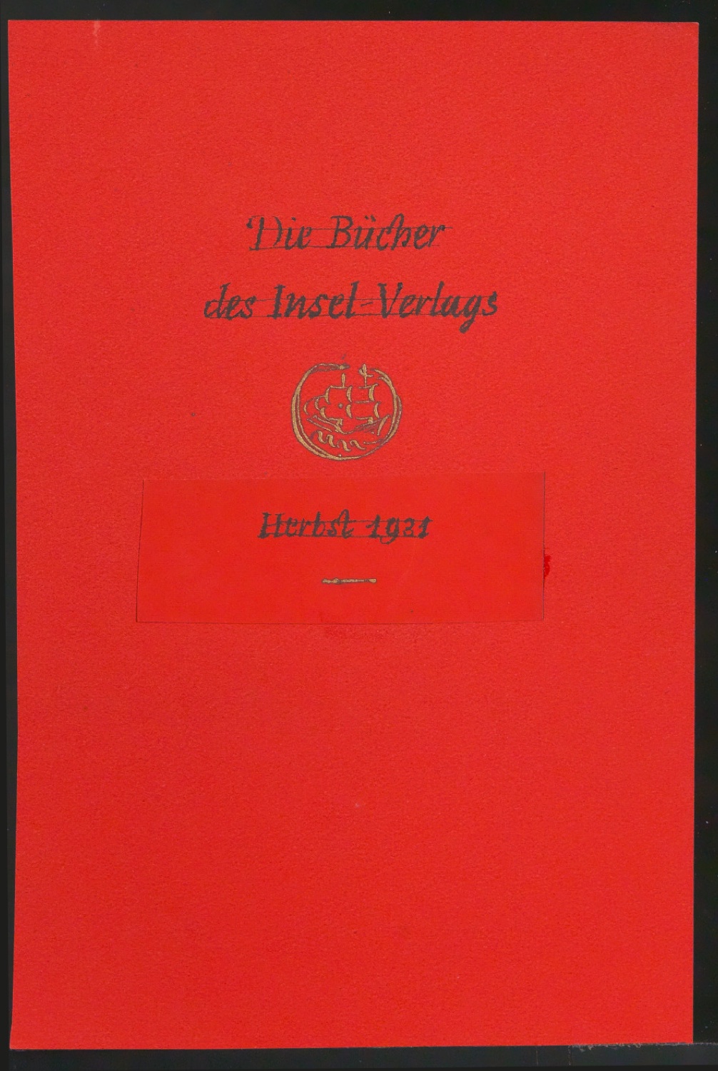Entwurf für den Umschlag von Die Bücher des Insel-Verlages 1931 — Blatt 1