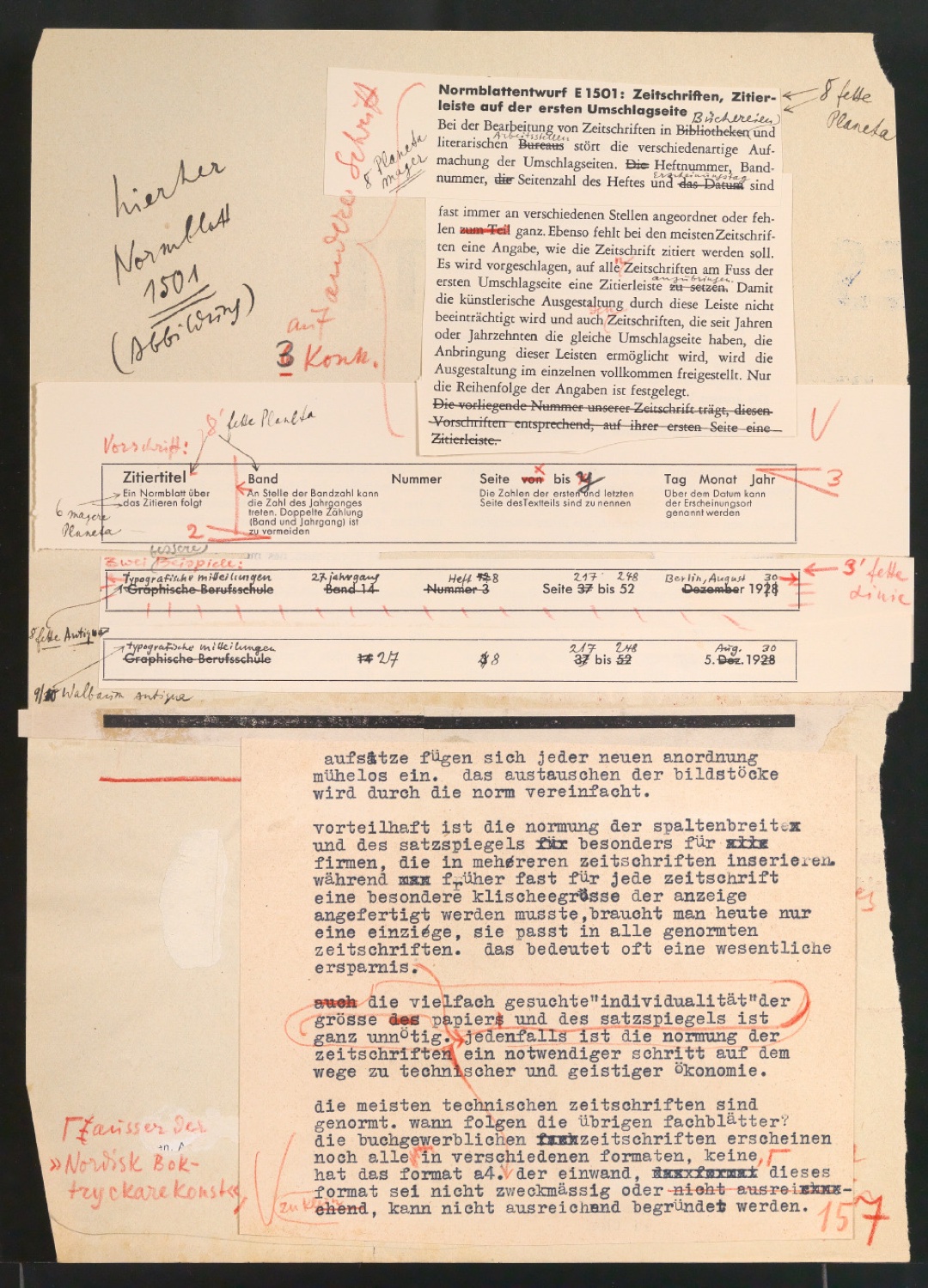 Manuskripte und Typoskripte von Artikeln zur Normierung — Blatt 5
