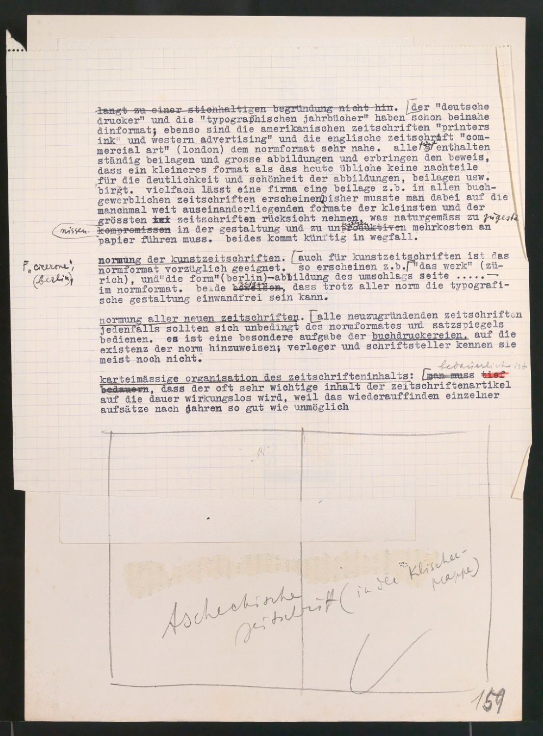 Manuskripte und Typoskripte von Artikeln zur Normierung — Blatt 9