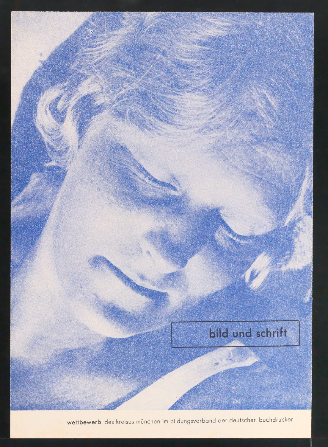 Probedruck für Titelseite von Bild und Schrift - Wettbewerb des Kreises München im Bildungsverband der deutschen Buchdrucker — Blatt 1