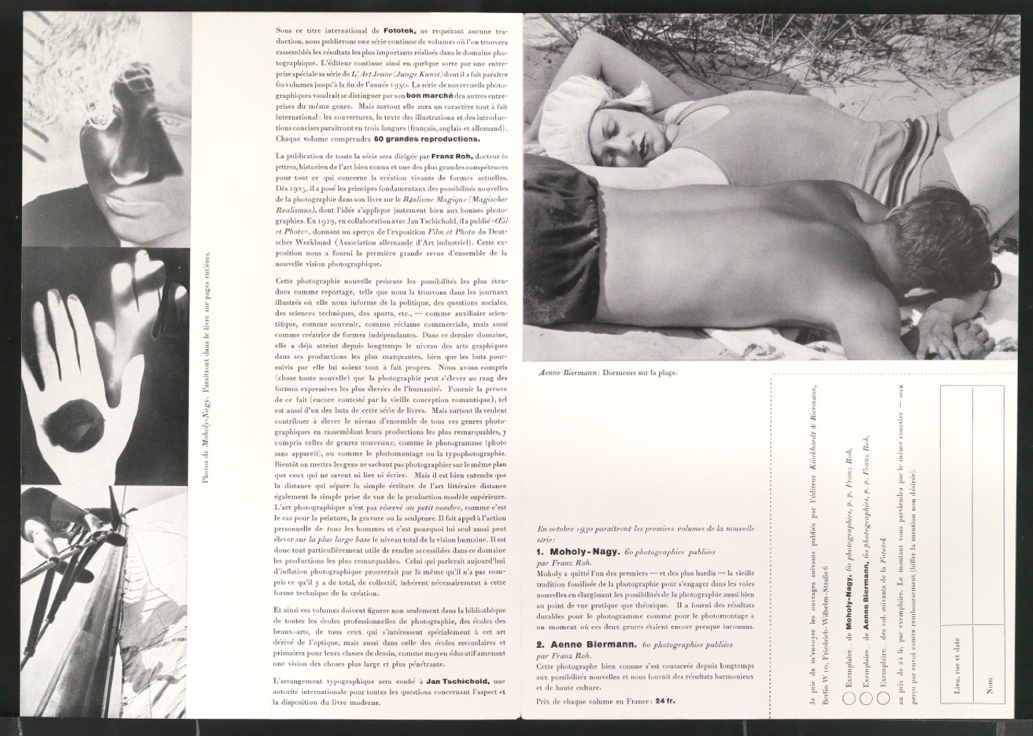 Werbeprospekt Ankündigung der Buchreihe Fototek mit Bestellschein — Blatt 2