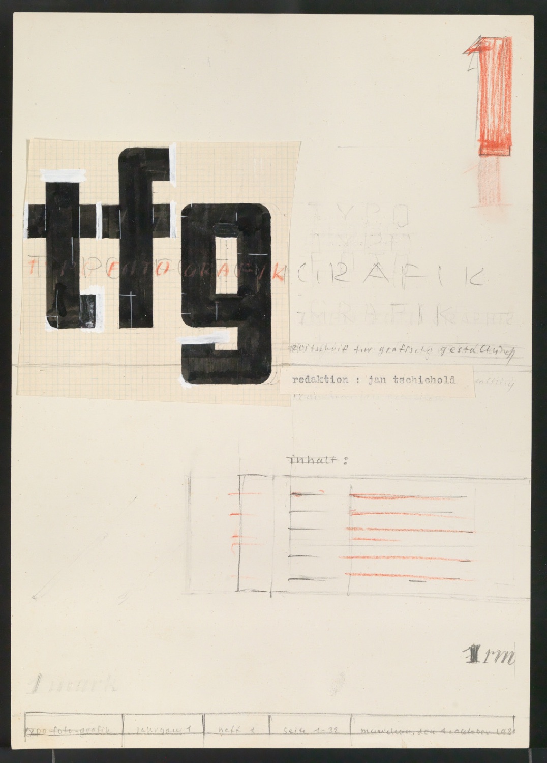 Entwurf für den Umschlag von tfg - typo foto grafik — Blatt 1