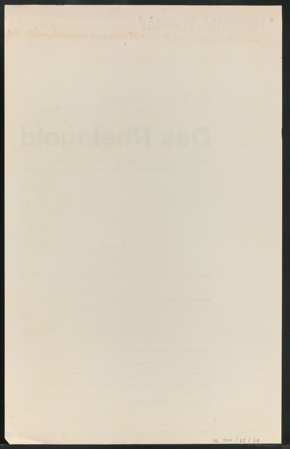 Werbeplakate für Das Rheingold 1930-1932 — Blatt 4