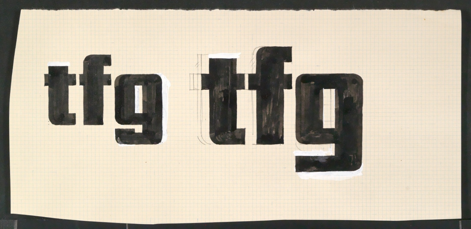 Entwurfszeichnungen für den Umschlag von tfg - typo foto grafik — Blatt 1