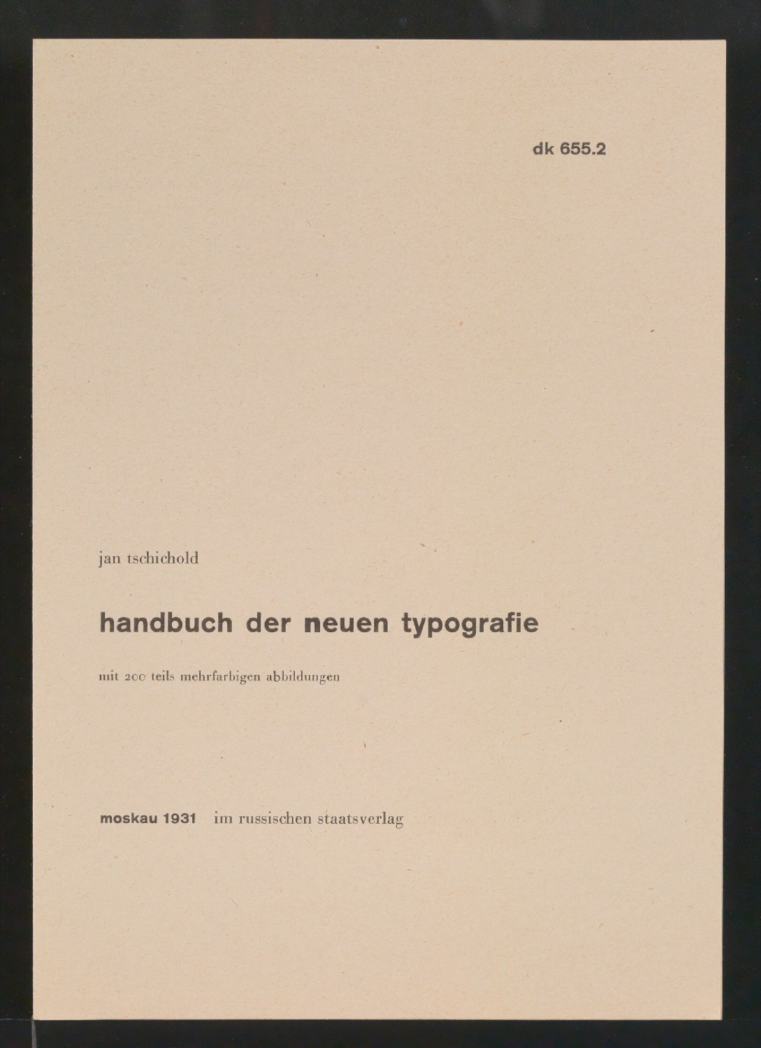 Entwurfszeichnung und Probedruck für den Bucheinband von handbuch der neuen typografie — Blatt 3