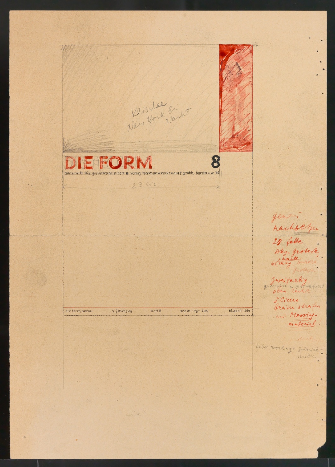 Wettbewerbsbeitrag Entwurf für Zeitschriftenumschlag von die form — Blatt 6