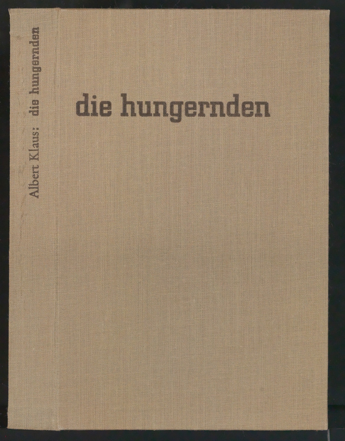 Einbanddecke für Die Hungernden — Blatt 1