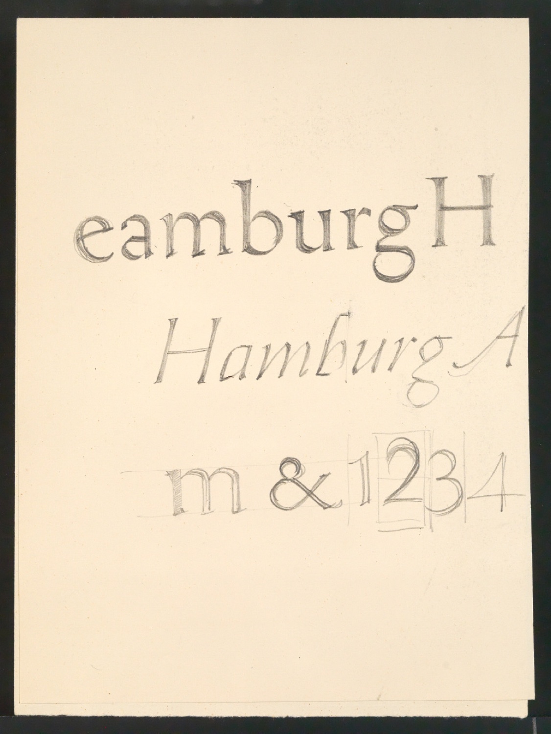 Entwurfszeichnungen verschiedener Schrifttypen — Blatt 15