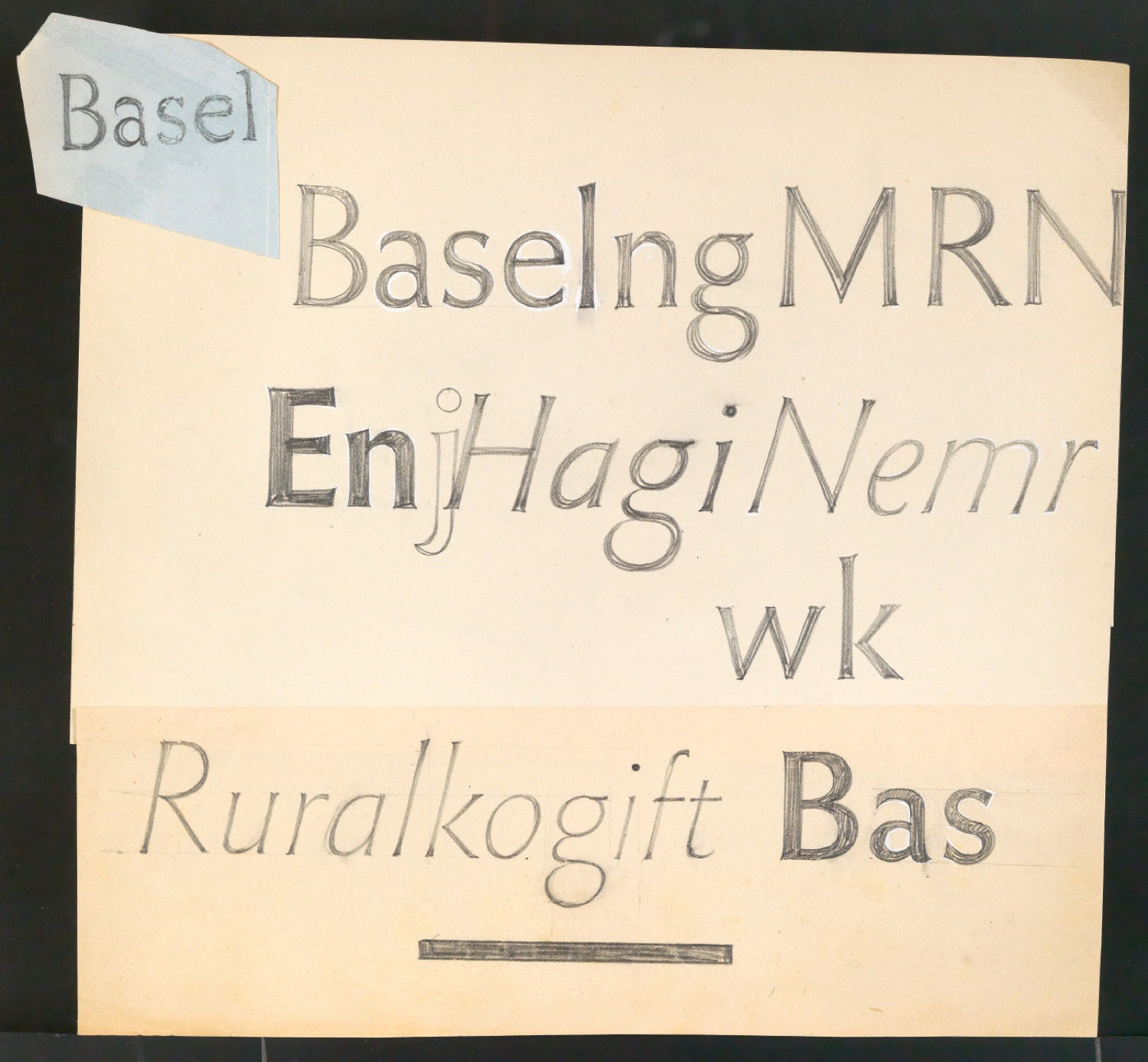 Entwurfszeichnungen verschiedener Schrifttypen — Blatt 33