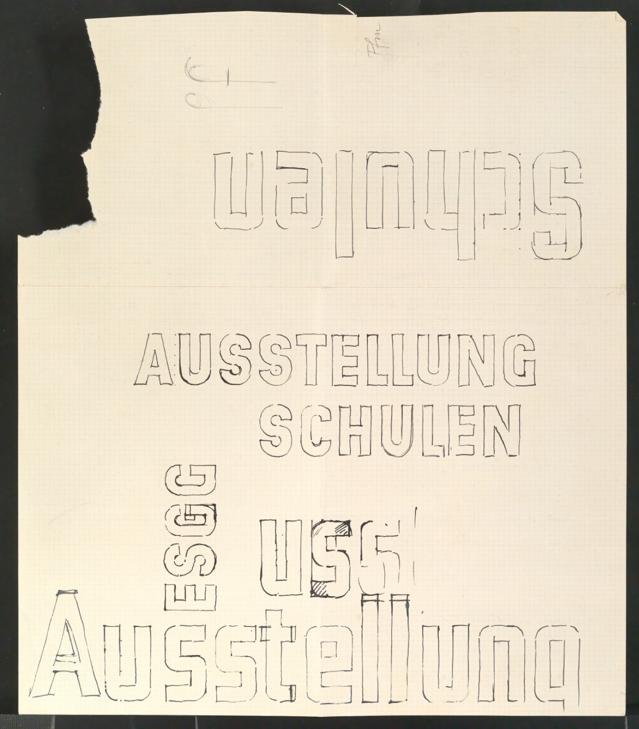 Entwurfszeichnungen verschiedener Schrifttypen — Blatt 3