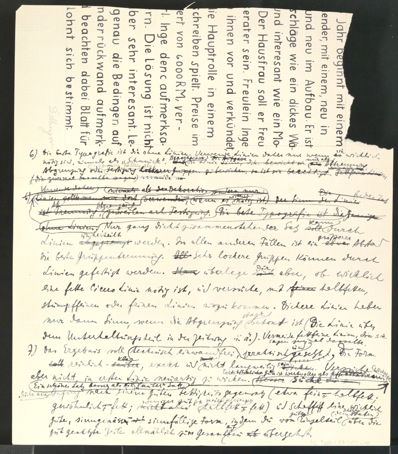 Entwurfszeichnungen verschiedener Schrifttypen — Blatt 4