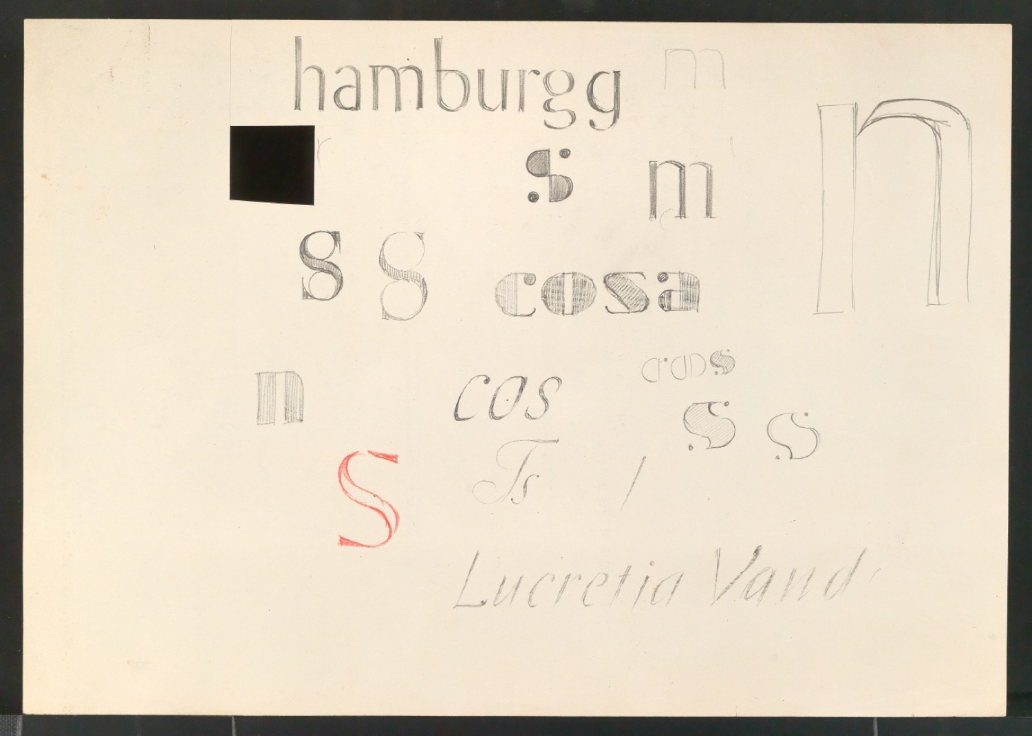 Entwurfszeichnungen verschiedener Schrifttypen — Blatt 61