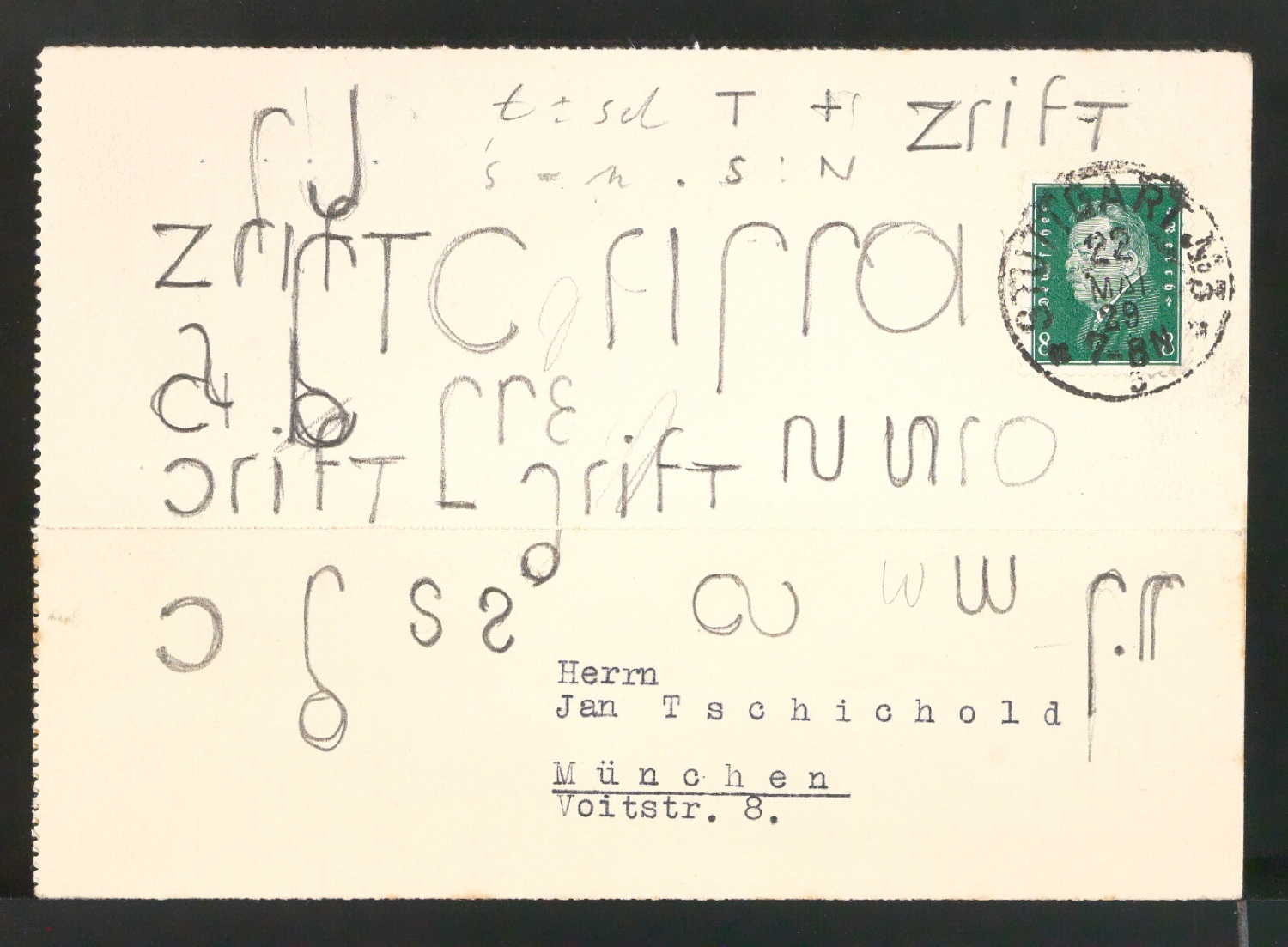 Entwurfszeichnungen verschiedener Schrifttypen — Blatt 65