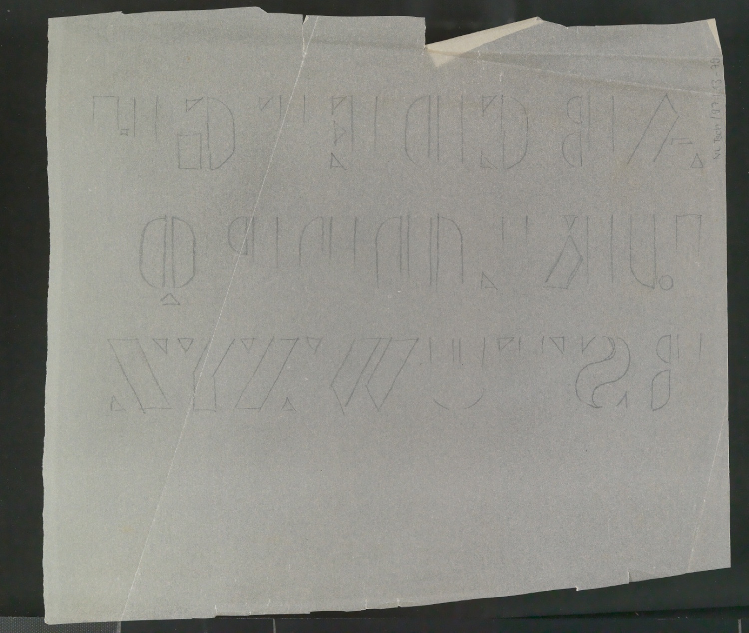 Entwurfszeichnungen von Schablonenschrift für die Stempel AG — Blatt 2