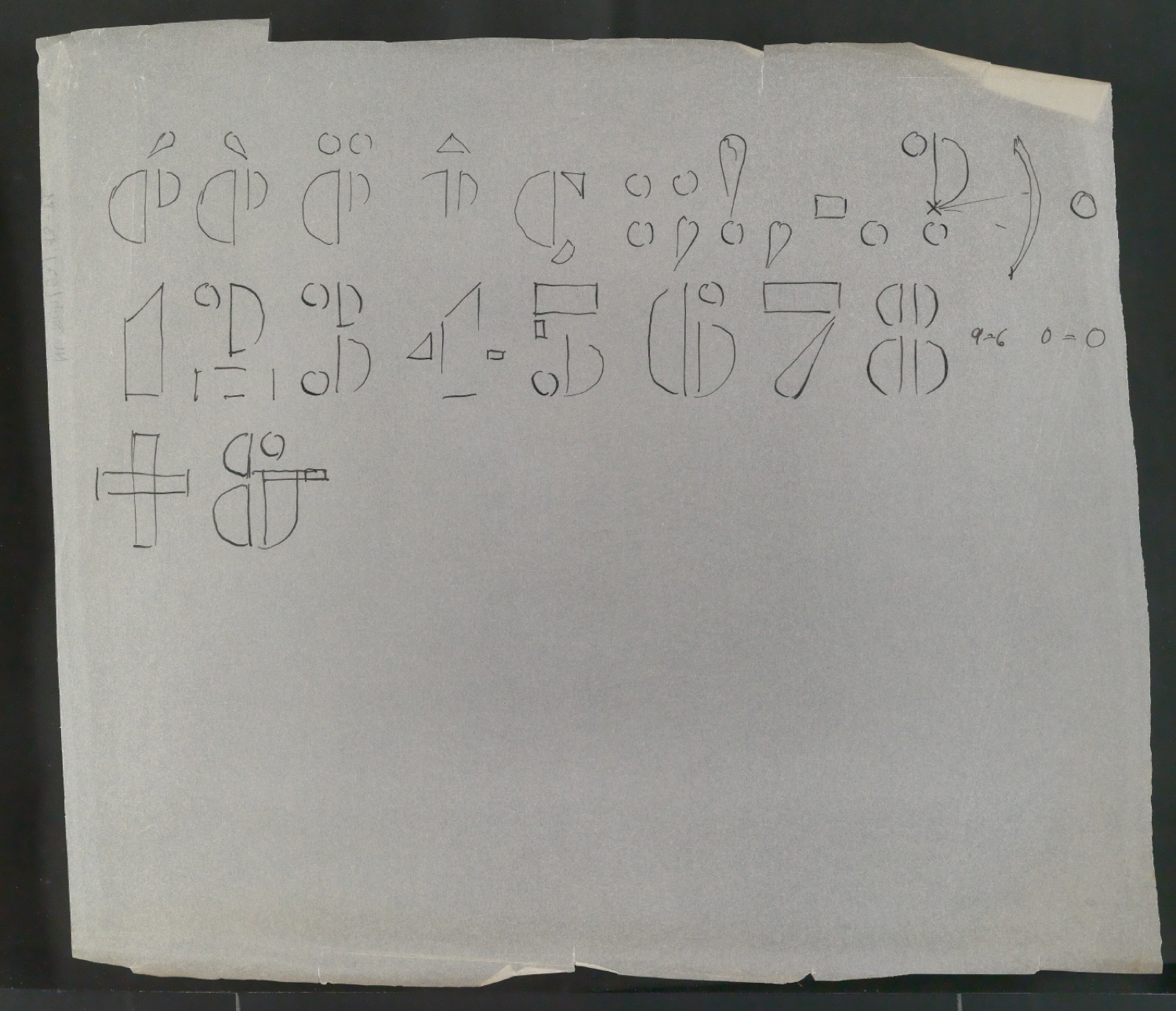 Entwurfszeichnungen von Schablonenschrift für die Stempel AG — Blatt 5