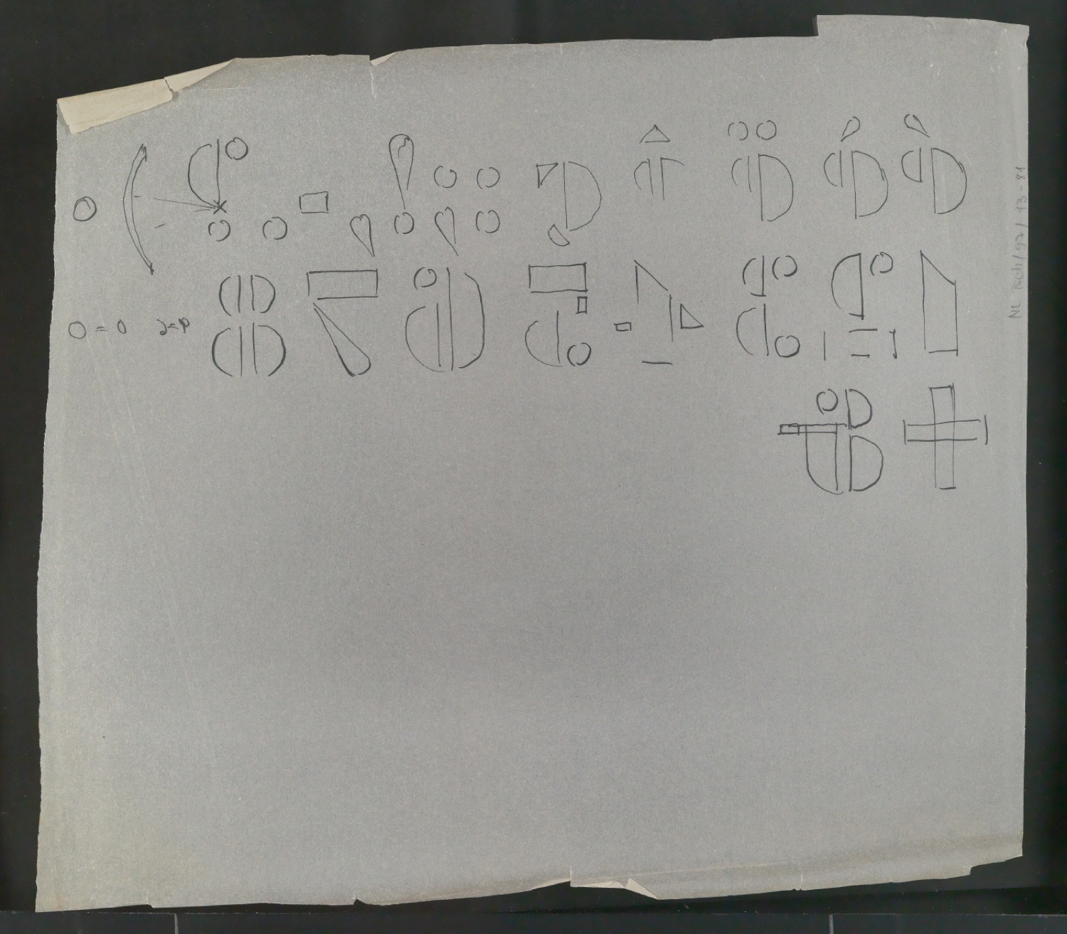 Entwurfszeichnungen von Schablonenschrift für die Stempel AG — Blatt 6
