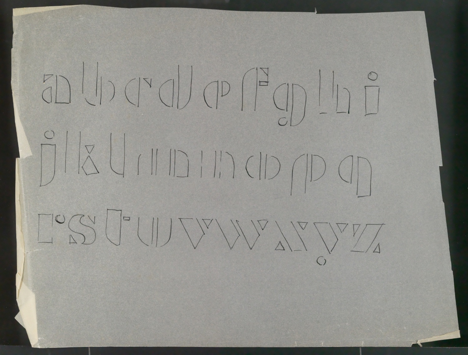 Entwurfszeichnungen von Schablonenschrift für die Stempel AG — Blatt 7