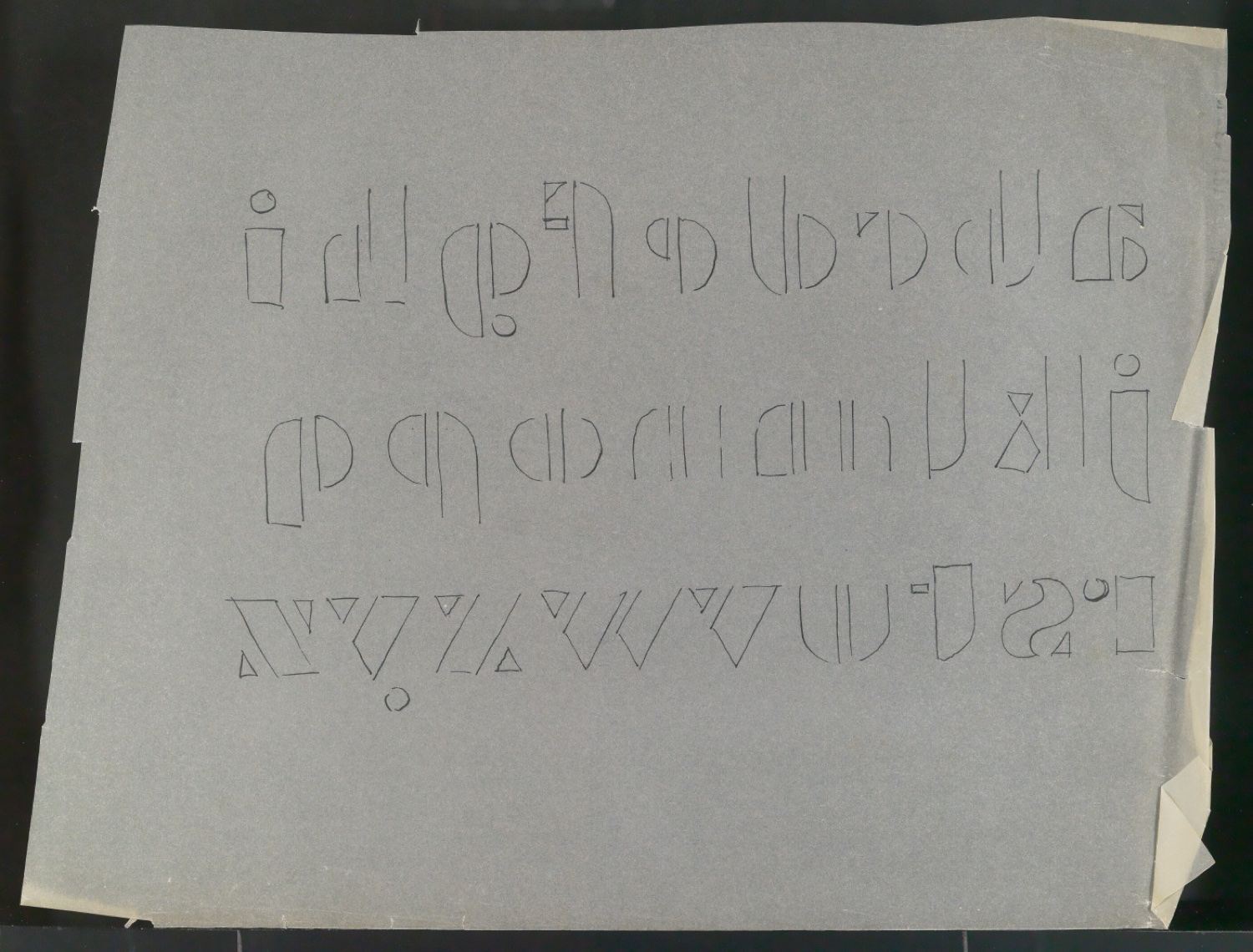 Entwurfszeichnungen von Schablonenschrift für die Stempel AG — Blatt 8