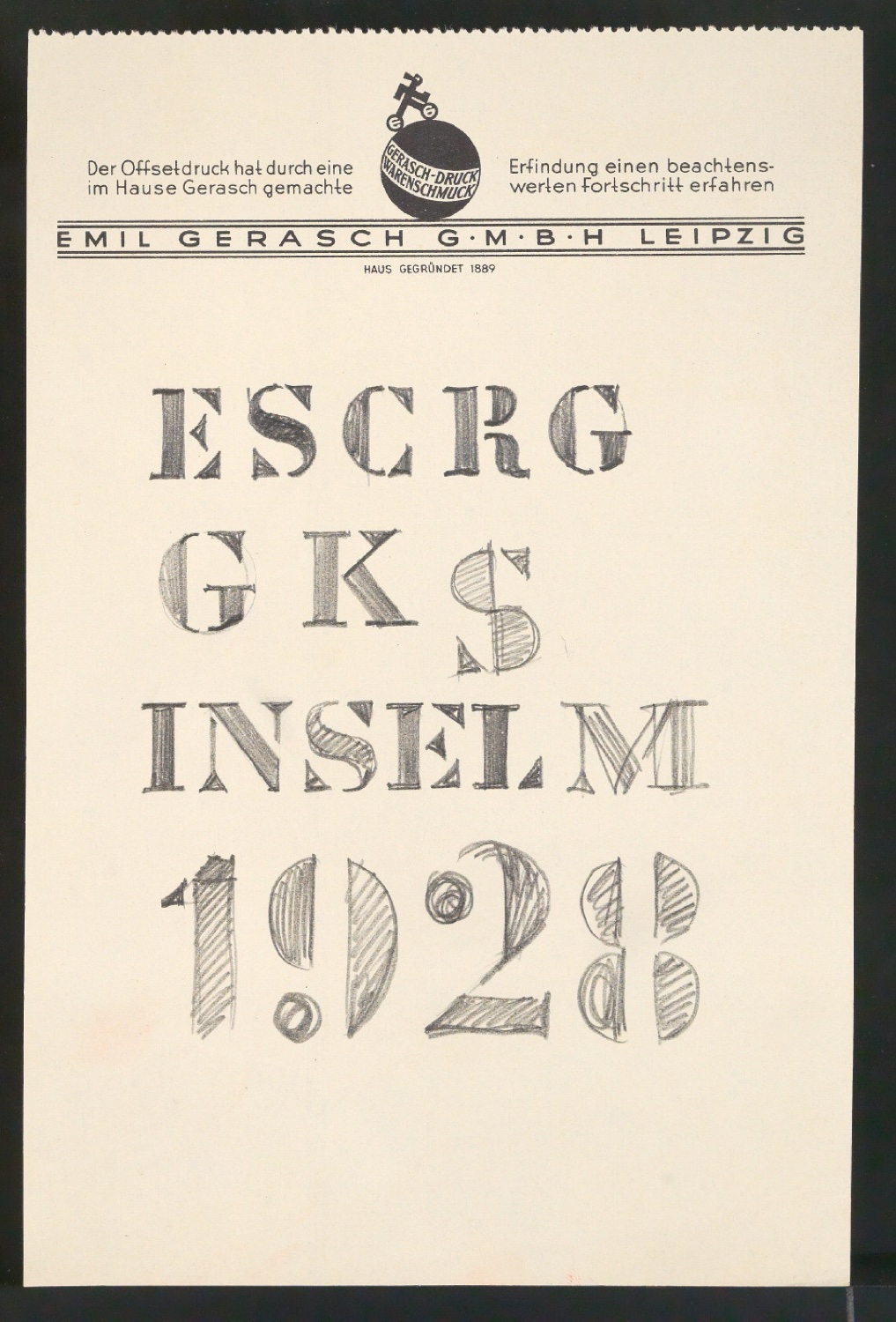 Entwurfszeichnungen von Schablonenschrift für die Stempel AG — Blatt 9